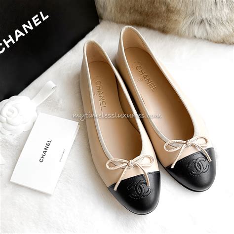 chanel quilted flat shoes|Chanel ballet flats beige.